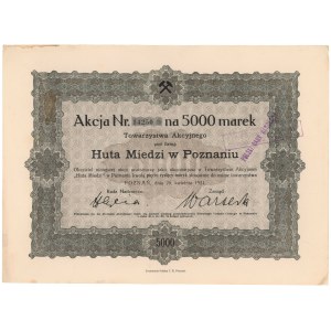 Huta Miedzi w Poznaniu, 5.000 mk 1921