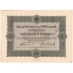 Měděná huť v Poznani, 5 000 mk 1921