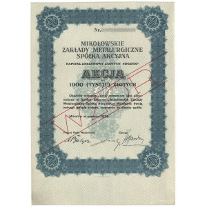 Mikołowskie Zakłady Metalurgiczne Sp. Akc., WZÓR 1.000 zł 1928