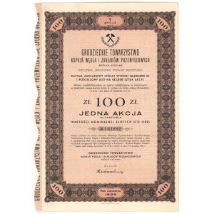 Grodzieckie Tow. Kopalń Węgla i Zakładów Przemysłowych, 100 zł 1937