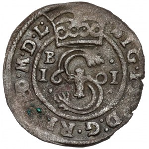 Zygmunt III Waza, Szeląg Bydgoszcz 1601 - B przy monogramie - rzadki