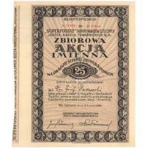 SUPERFOSFAT továrny na hnojiva Józef a Karol Towarnicki, 25x 1 zlotý 1924 - personalizováno