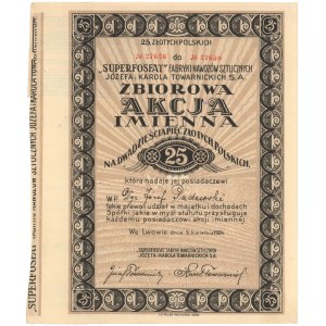 SUPERFOSFAT Fabryki Nawozów Sztucznych Józefa i Karola Towarnickich, 25x 1 zł 1924 - imienna