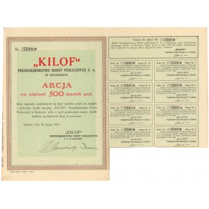 KILOF Public Works Company, 500 mkp 1922