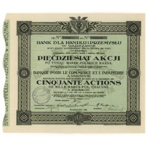 Banka pre obchod a priemysel, Em.11, 50x 1 000 mkp 1923