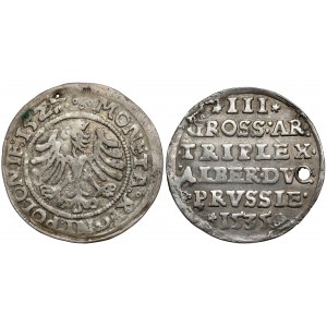 Sigismund I. und Albrecht, Grosz Kraków 1527 und Trojak Królewiec 1535 (2 St.)