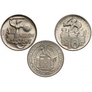 PRÓBA CuNi 10 złotych 1964-1965, zestaw (3szt)