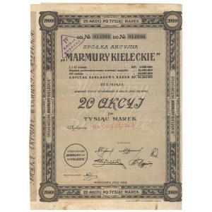 MARMURY KIELECKIE Sp. Akc., Em.3, 20x 1000 mk 1922