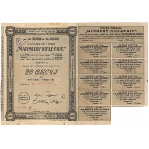 MARMURY KIELECKIE Sp. Akc., Em.3, 20x 1000 mk 1922