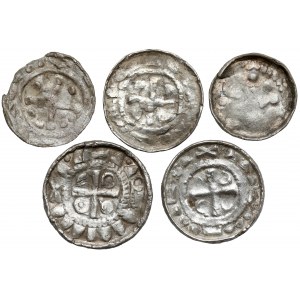 Cross denarii - set, including interesting (5pcs)