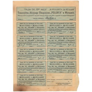 Tow. Akc. Ubezpieczeń POLONIA, Em.3, 10x 1000 mkp 1922