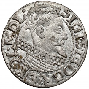 Zikmund III Vasa, 3 groše Krakov 1615 - raženo