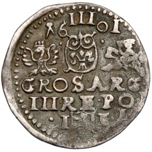 Sigismund III Vasa, Trojak Lublin 1601 - date UNDER - rare