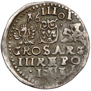 Zygmunt III Waza, Trojak Lublin 1601 - data U GÓRY - rzadkość