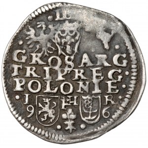 Zygmunt III Waza, Trojak Poznań 1596 - data rozstrzelona - rzadkość