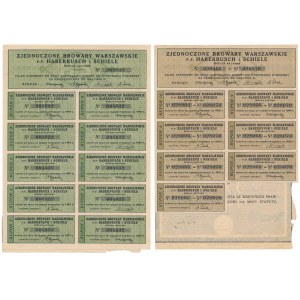 Zjednoczone Browary Warszawskie p.f. Haberbusch i Schiele, 100 zł i 5x 100 zł (2szt)