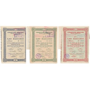 Warsaw, TKM, Pledge letters 5.12.1924 - set (3pcs)