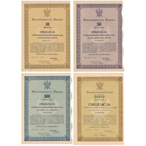 5% Feuer. Umstellung 1924-26, ein Satz £10-500 Bonds (4 Stück)