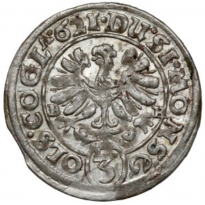 Slezsko, Jindřich Václav a Karel Fridrich, 3 krajcary 1621 BH, Olesnica