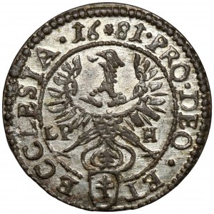 Silesia, Frederick of Hesse, 1 krajcar 1681 LPH, Nysa - LPH by the eagle