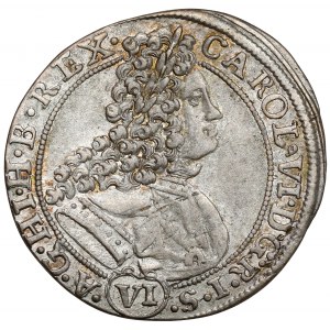 Slezsko, Karel VI, 6 krajcars 1714, Wrocław