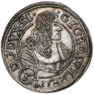 Sliezsko, George William, 3 krajcars 1674 CB, Brzeg - malá hlava