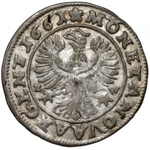 Slezsko, Ludvík IV. z Legnice, 3 krajcary 1661 EW, Brzeg - LUDOV