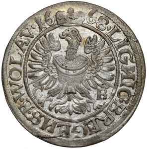 Schlesien, Chrystian Wołowski, 3 krajcary 1668 CB, Brzeg