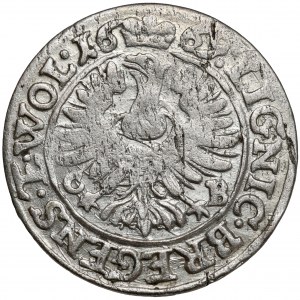 Sliezsko, Chrystian Wołowski, 3 krajcary 1669 CB, Brzeg - nový portrét