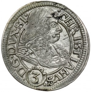 Schlesien, Chrystian Wołowski, 3 krajcary 1669 CB, Brzeg