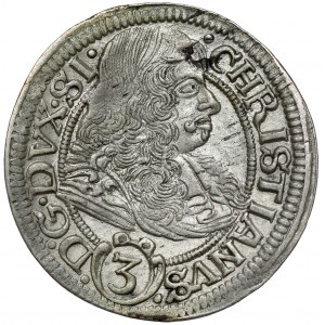 Sliezsko, Chrystian Wołowski, 3 krajcary 1669 CB, Brzeg