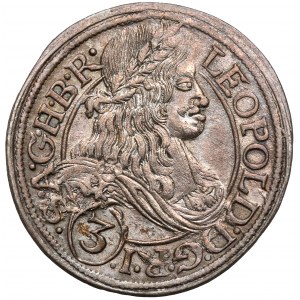 Sliezsko, Leopold I, 3 krajcara 1667 SHS, Wrocław