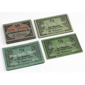 Waldenburg (Waldenburg), PACKAGE 10 pfg and 1/2 mk 1918 (~79pcs)