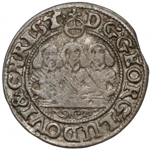 Slezsko, Tři bratři, 1 krajcar 1653, Brzeg