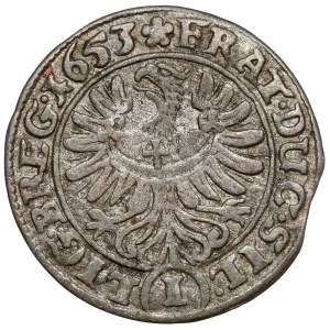 Sliezsko, Three Brothers, 1 krajcar 1653, Brzeg