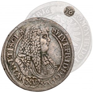 Śląsk, Sylwiusz Fryderyk, 15 krajcarów 1676 SP, Oleśnica - b.rzadki