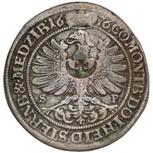 Śląsk, Sylwiusz Fryderyk, 15 krajcarów 1676 SP, Oleśnica - b.rzadki