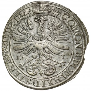 Slezsko, Sylvius Frederick, 15 krajcars 1694 IIT, Olesnica - bez DG