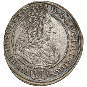 Slezsko, Charles Frederick, 6 krajcars 1715 CVL, Olesnica