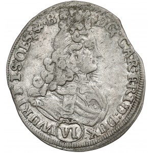 Silesia, Charles Frederick, 6 krajcars 1716 CVL, Olesnica