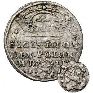 Sigismund III Vasa, The Cracow 1607 penny - Lewart in the OVERLAPPING