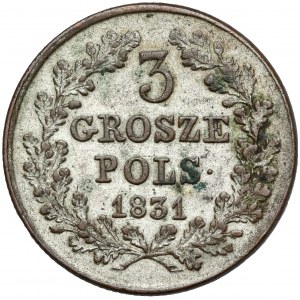 Novembrové povstanie, 3 groše 1831 - postriebrené