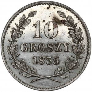 Wolne Miasto Kraków, 10 groszy 1835 - głębokie LUSTRO