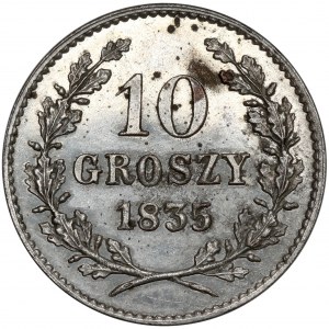Free City of Krakow, 10 pennies 1835 - deep LUSTRO