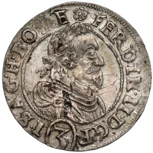 Sliezsko, Ferdinand II, 3 krajcary 1625 SF, Opole - vzácne