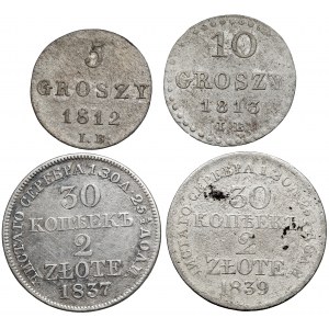 5 groszy - 2 złote 1812-1839, zestaw (4szt)