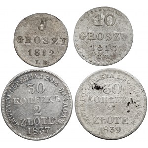 5 haléřů - 2 zloté 1812-1839, sada (4ks)