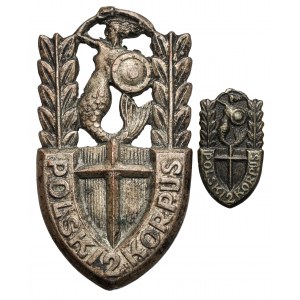 PSZnZ, Abzeichen des 2. polnischen Korps mit Miniatur