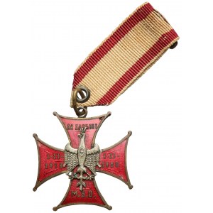 Krzyż Miejskiej Straży Obywatelskiej Lwowa ZA ZASŁUGI 1918 I.XI 1928 M.S.O