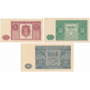 1, 2 and 5 zloty 1946 - set (3pcs)